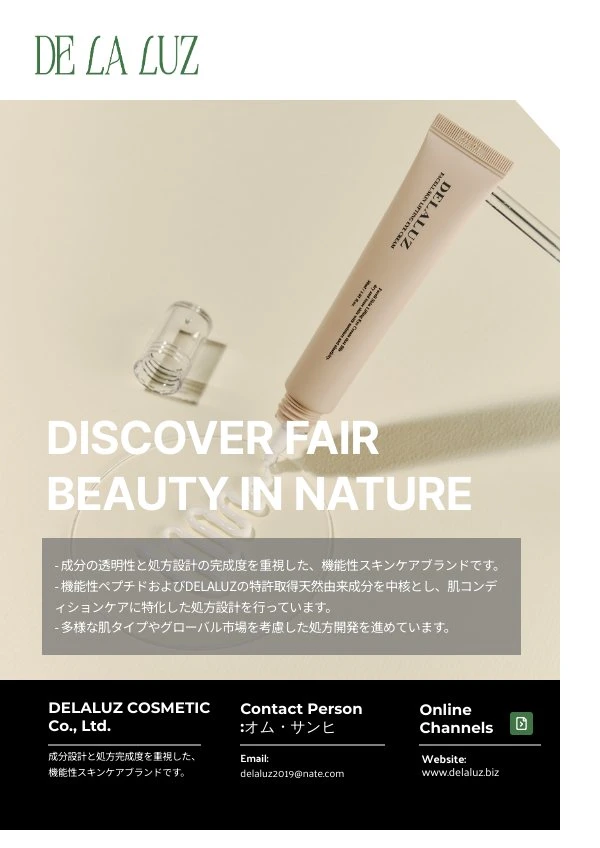 delaluz 기업 브로슈어 표지 · 일본어 원본